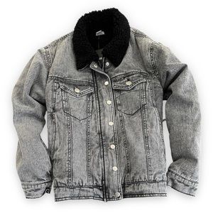 Black Fleece Lined Jean Jacket Small NWT